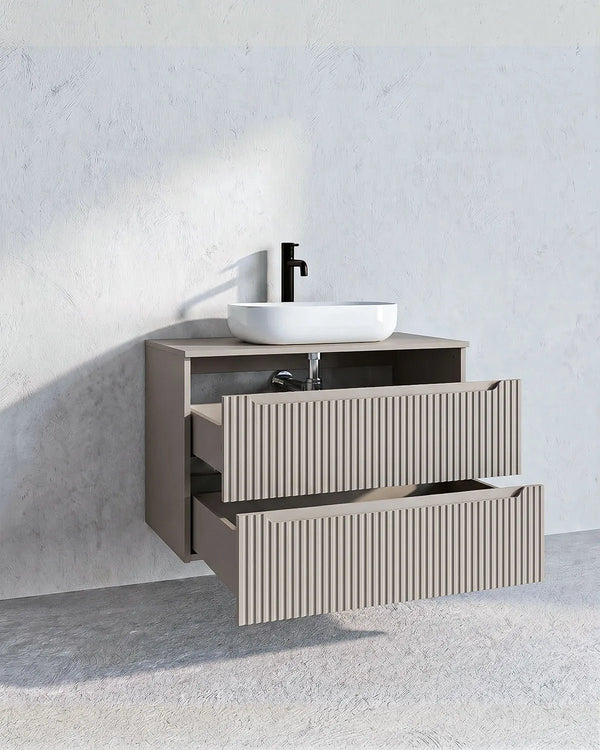Mobile bagno sospeso RIGA 80 – 2 Cassetti - Cashmere - doomostore