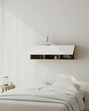 Pensile a muro Rivela - Libreria sospesa con anta e struttura effetto legno - 5 varianti colore anta - Design moderno - doomostore