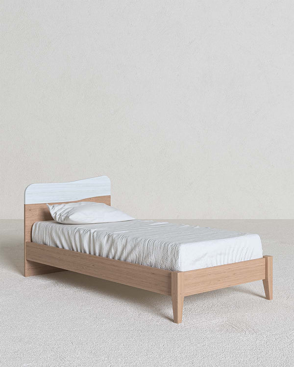 Letto fly con piedi in legno , letto singolo e piazza e mezza +10 colorazioni - doomostore