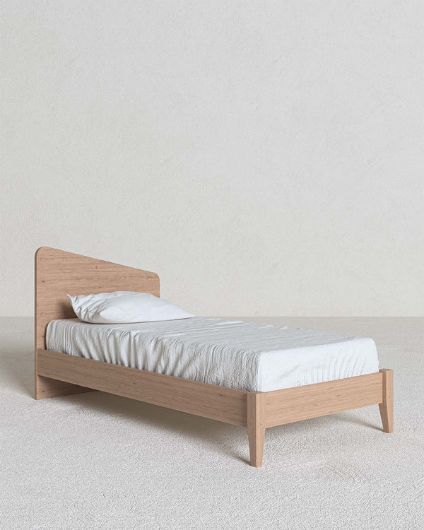 Letto Luna con piedi in legno , letto singolo e piazza e mezza +10 colorazioni - doomostore