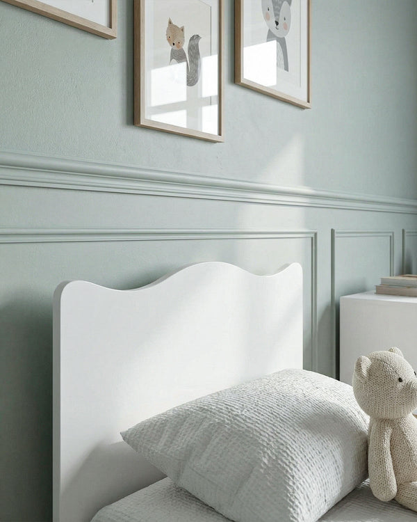 Letto onda con piedi in legno , letto singolo e piazza e mezza +10 colorazioni - doomostore