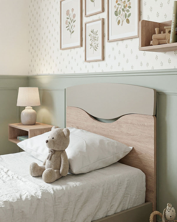 Letto smile con piedi in legno, letto singolo e piazza e mezza +10 colorazioni - doomostore