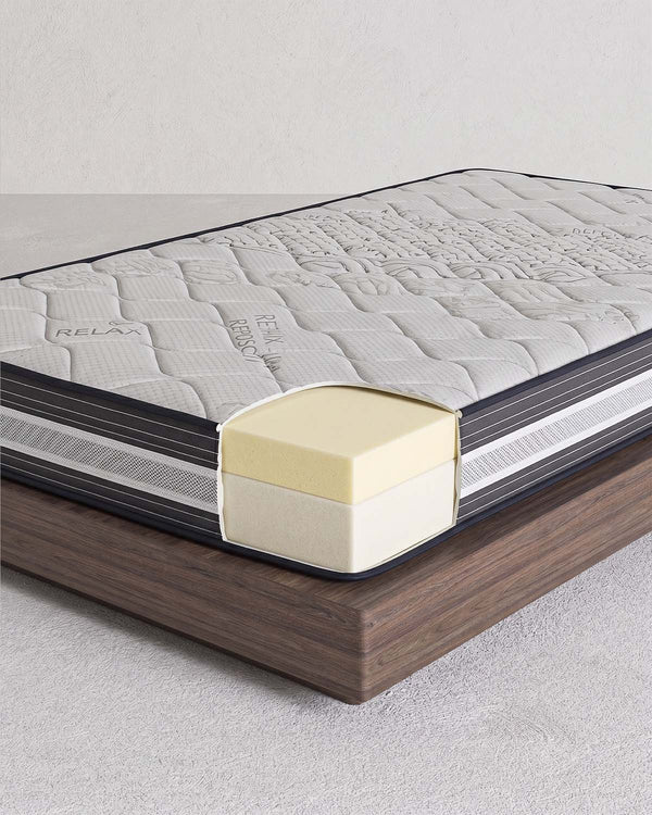 Materasso Soniva - Singolo o piazza e mezzo - Poliuretano espanso e memory foam - Antiacaro e antibatterico - Ortopedico - h21 - doomostore