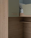 Cameretta a soppalco angolare Dx Via - Composizione salvaspazio - Vano letto superiore e letto Easy inferiore - 1 armadio integrato - Rete e materassi opzionali - Mensola sottoponte inclusa - 7 varianti colore personalizzabile - doomostore