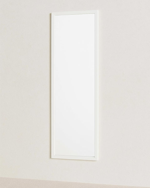 Specchio a muro Nivis 40x125 cm – Cornice in Legno Bianco – Struttura a muro per Camera o Ingresso - doomostore
