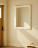 Specchio a muro Elios 40x65 cm – Cornice in Legno Bianco – Struttura a muro per Camera o Ingresso - doomostore