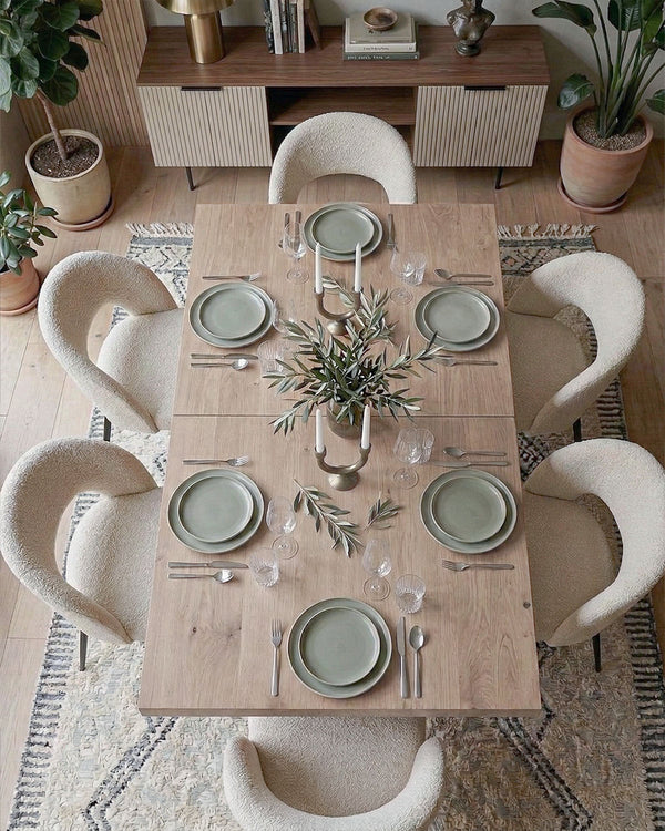 Tavolo MAXI – Tavolo da Pranzo Estensibile 160/240 cm con 2 Allunghe – Design Moderno Olmo o Bianco Frassino - doomostore