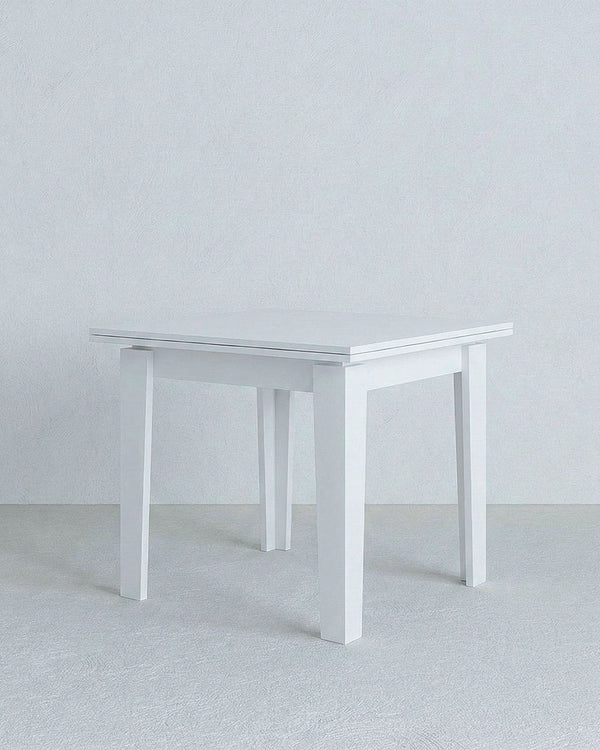 Tavolo Estensibile NIDO – Tavolo Quadrato con Apertura a Libro e Gambe a Piramide – Olmo o Bianco Frassinato - doomostore