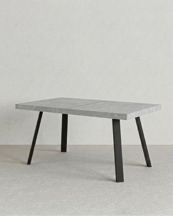 Tavolo MONACO – Tavolo da Pranzo Estensibile 160/240 cm con Allungo Butterfly – Piano Spatolato e Gambe in Metallo Nero - doomostore