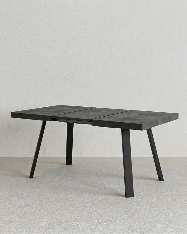 Tavolo MONACO – Tavolo da Pranzo Estensibile 160/240 cm con Allungo Butterfly – Piano Spatolato e Gambe in Metallo Nero - doomostore