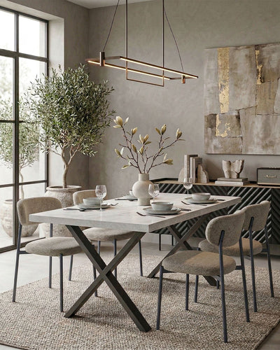 Tavolo VALENCIA – Tavolo da Pranzo Estensibile 160/240 cm con Allungo Butterfly – Piano Spatolato e Gambe in Metallo Nero