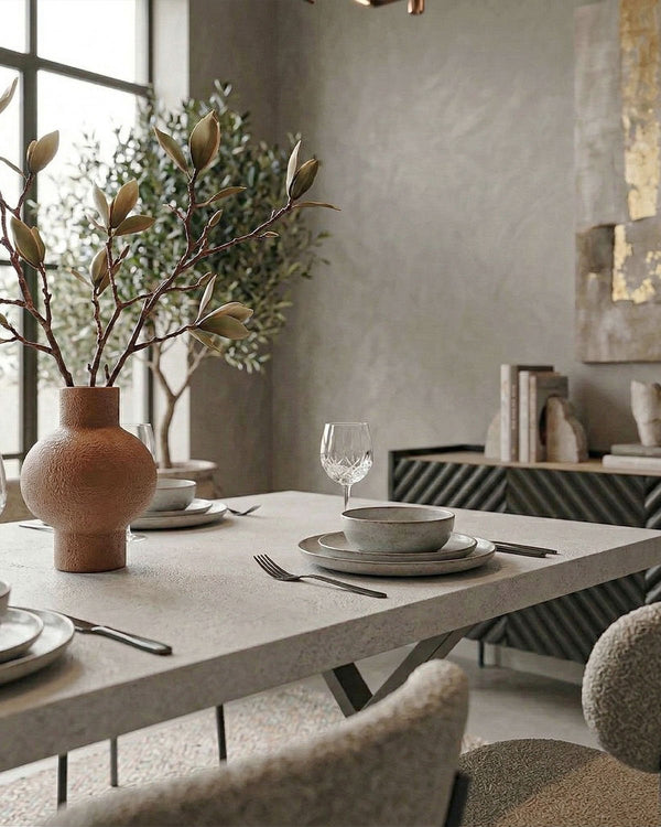 Tavolo VALENCIA – Tavolo da Pranzo Estensibile 160/240 cm con Allungo Butterfly – Piano Spatolato e Gambe in Metallo Nero - doomostore