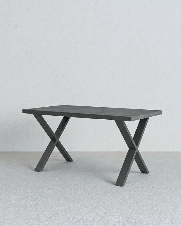 Tavolo VALENCIA – Tavolo da Pranzo Estensibile 160/240 cm con Allungo Butterfly – Piano Spatolato e Gambe in Metallo Nero - doomostore