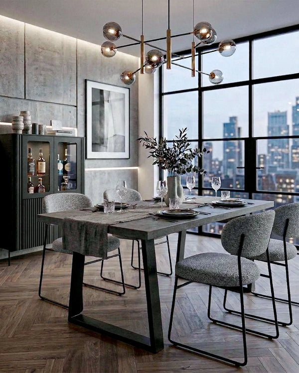 Tavolo DUBLINO – Tavolo da Pranzo Estensibile 160/240 cm con Allungo Butterfly e Gambe in Metallo Nero - doomostore