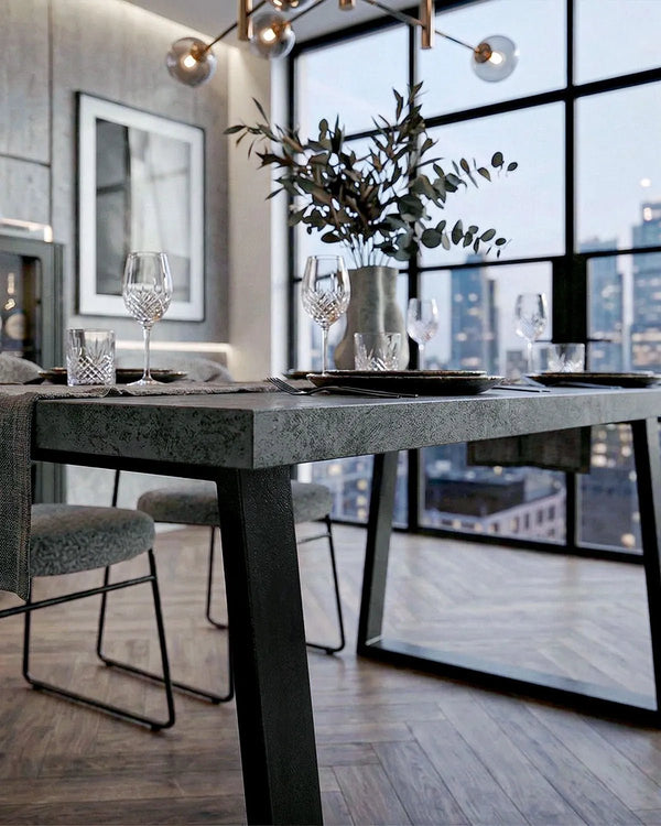 Tavolo DUBLINO – Tavolo da Pranzo Estensibile 160/240 cm con Allungo Butterfly e Gambe in Metallo Nero - doomostore