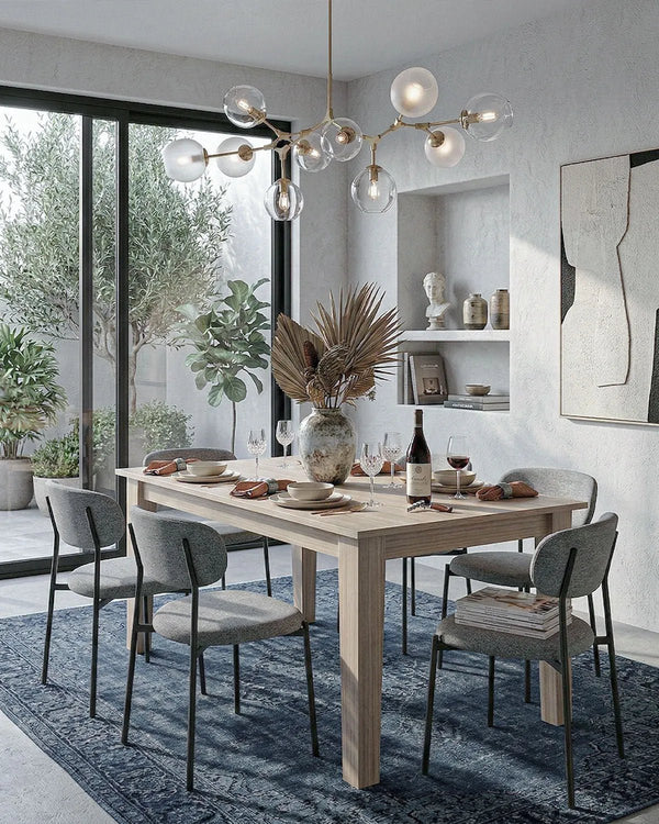 Tavolo FELIX – Tavolo da Pranzo Estensibile con 4 Allunghe 130/290 o 160/320 cm – Design Moderno Olmo o Bianco Spatolato - doomostore