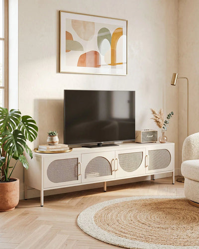 Mobile TV Arcana ZENITH - Tortora - Mobile TV Moderno in metallo verniciato - 4 Ante
