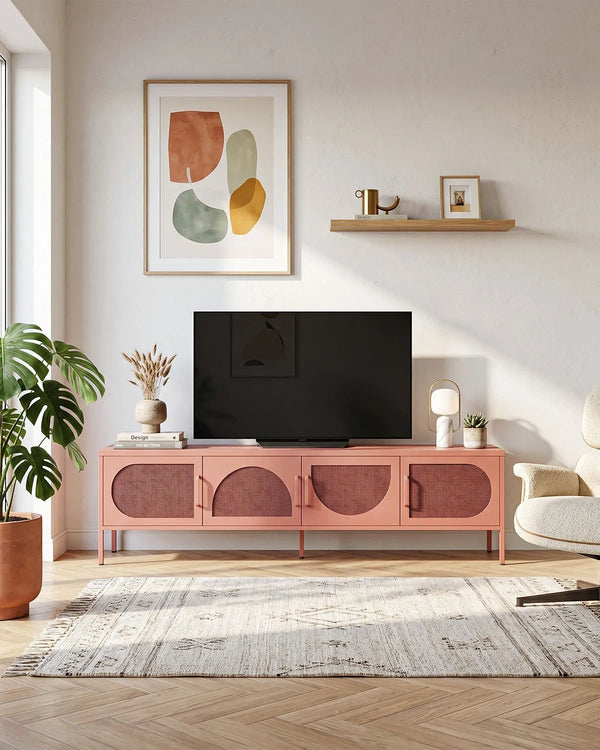 Mobile TV Arcana ZENITH - Terracotta - Mobile TV Moderno in metallo verniciato - 4 Ante - doomostore