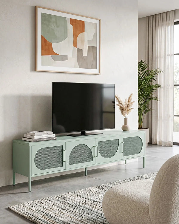 Mobile TV Arcana ZENITH - Menta - Mobile TV Moderno in metallo verniciato - 4 Ante - doomostore
