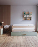 Letto attrezzato Teddy - Letto salvaspazio moderno per cameretta - 2 letti inferiori - 7 varianti colore personalizzabili - Rete a doghe inclusa - doomostore