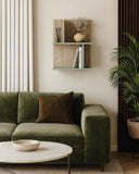 Libreria a muro Thora - Mensola pensile in truciolato color legno - 5 varianti colore dei ripiani - Design compatto e versatile - doomostore