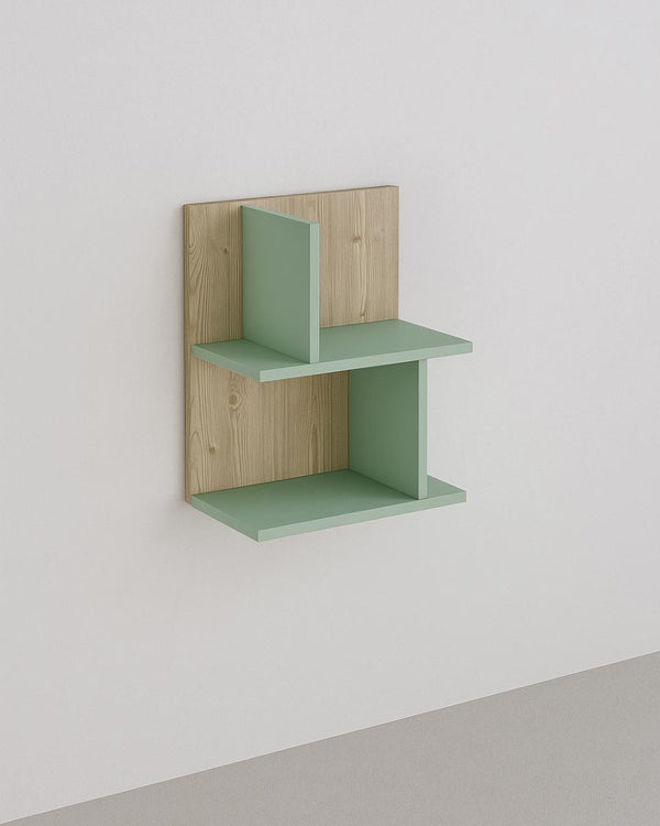 Libreria a muro Tivaro - Mensola pensile in truciolato color legno - 5 varianti colore dei ripiani - Design compatto e versatile - doomostore