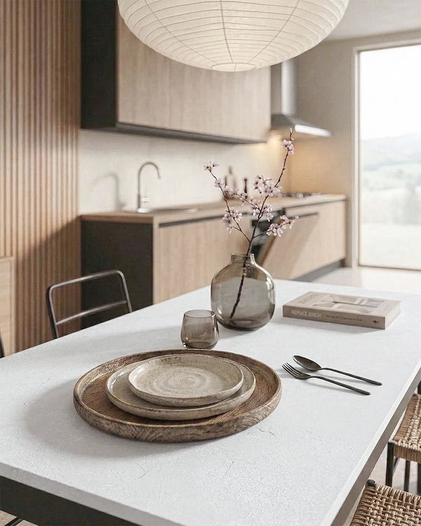 Tavolo RINOS – Tavolo da Pranzo Allungabile Moderno con Piano Bianco Spatolato e Struttura Antracite - doomostore