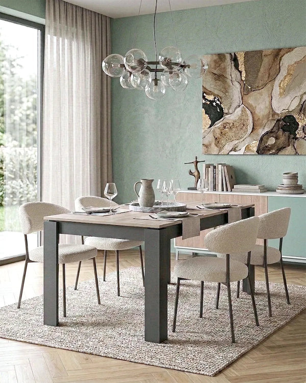 Tavolo Rinos – Tavolo da Pranzo Allungabile Moderno con Piano Virginia e Struttura Antracite - doomostore