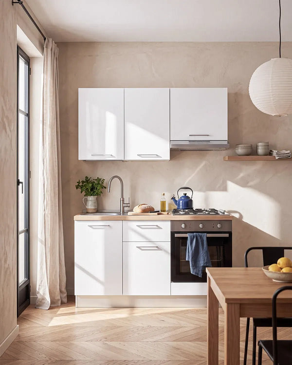 Cucina compatta Uragano - 150 cm Linea Elettra - Cucina moderno per appartamento, B&B e hotel - Personalizzabile in finiture e colori - Personalizzabile in composizione ed accessori - doomostore