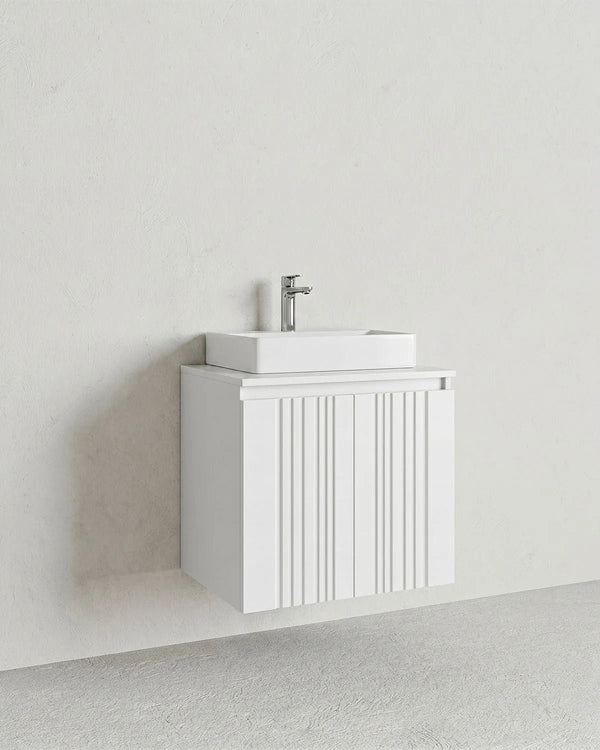 Mobile bagno sospeso VELA 60 – 2 Ante - Bianco - doomostore