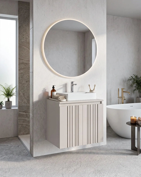 Mobile bagno sospeso VELA 60 – 2 Ante - Cashmere - doomostore