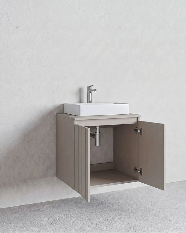 Mobile bagno sospeso VELA 60 – 2 Ante - Cashmere - doomostore