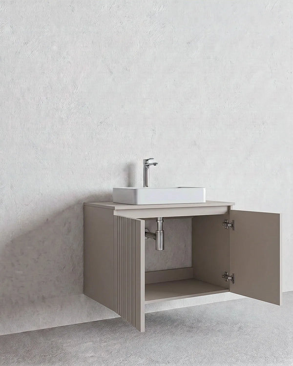 Mobile bagno sospeso VELA 80 – 2 Ante - Cashmere - doomostore