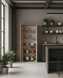 Armadio multiuso Clara 2 ante - Mobile contenitore dispensa salvaspazio - Colore virginia - 5 ripiani interni - 75x180x35 cm_ - doomostore