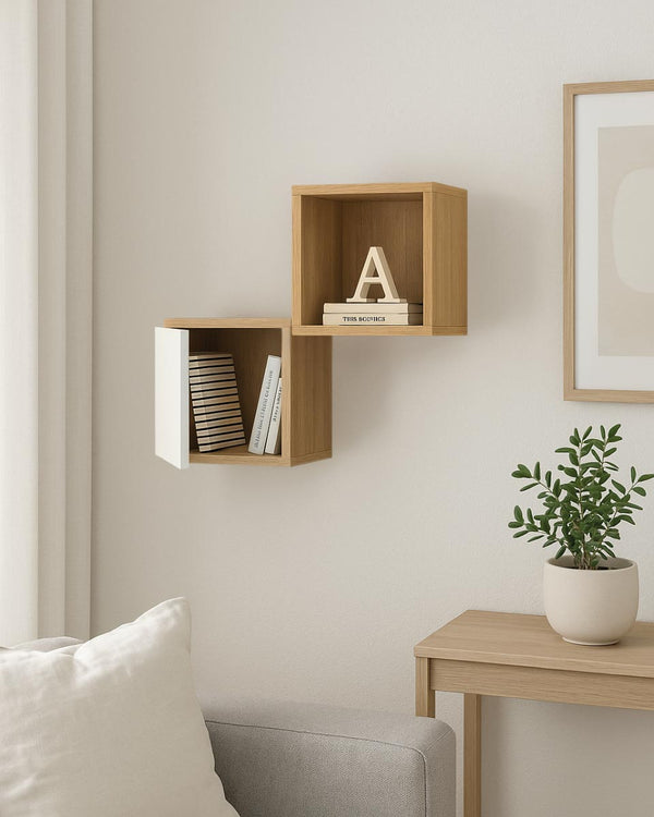 Libreria a cubi Zyra - Scaffale modulare 2 moduli in truciolato - 5 varianti colore - Design moderno - doomostore