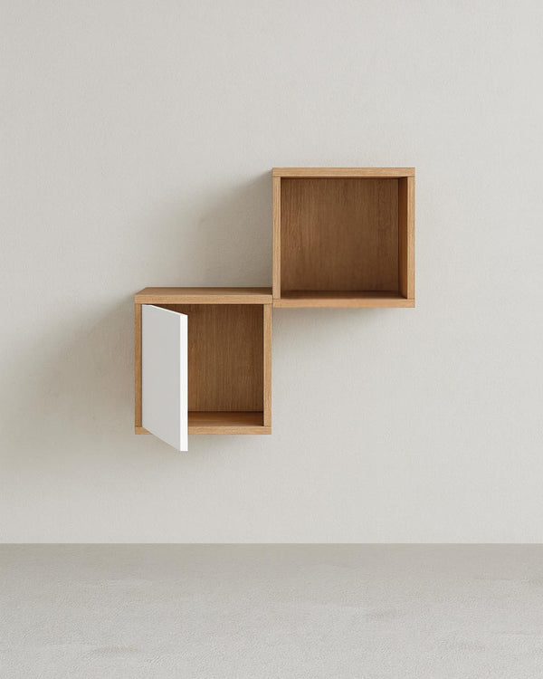 Libreria a cubi Zeni - Scaffale modulare 2 moduli in truciolato - 5 varianti colore - Design moderno - doomostore