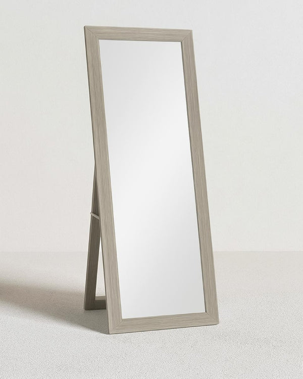 Specchio da Terra Lucea 40x160 cm – Cornice in Legno Bianco o Silver – Struttura Autostabile per Camera o Ingresso - doomostore