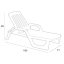 Lettino sdraio Zen bianco in resina antiurto - doomostore