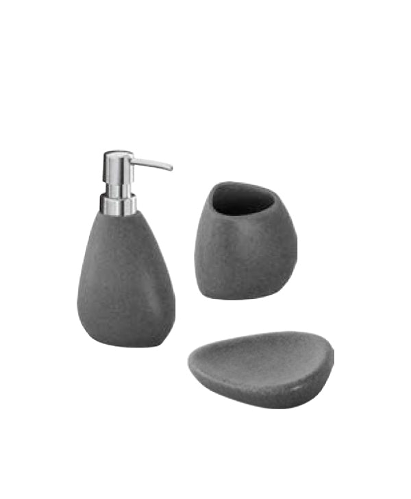 Set in Poliresina 3 pz: dispenser, portaspazzolino e portasapone in diverse colorazioni - doomostore