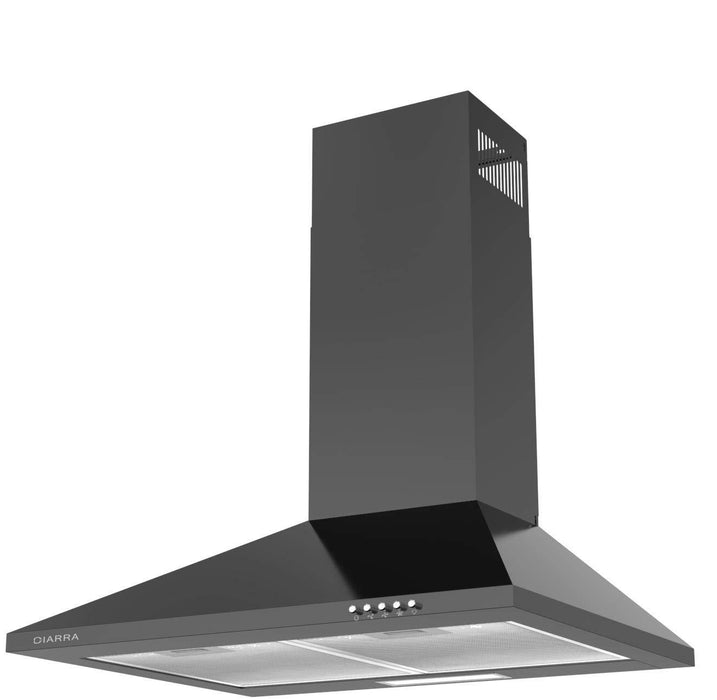 Ciarra, cappa da cucina 60cm in acciaio inossidabile (nera) 