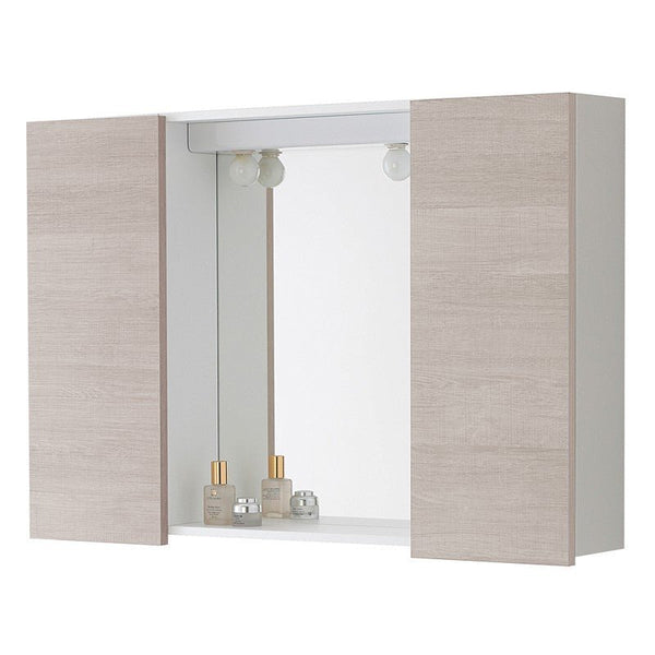 specchiera MONDO L.91cm due ante completa di plafoniera a due lampade - doomostore