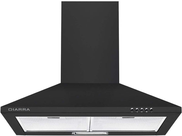Ciarra, cappa da cucina 60cm in acciaio inossidabile (nera) - doomostore