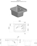 Lavandino Pilozzo a Muro Grigio Cemento, Resina per Esterno 50x34h21 - doomostore