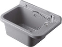 Lavandino Pilozzo a Muro Grigio Cemento, Resina per Esterno 60x34h21 - doomostore