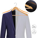 Set di 8 Grucce in Legno Massello, con Barra Appendiabiti Antiscivolo, Scanalature per Spalline, Gancio Girevole a 360°, per Cappotti Completi Gonne Camicie Pantaloni, Naturale - doomostore