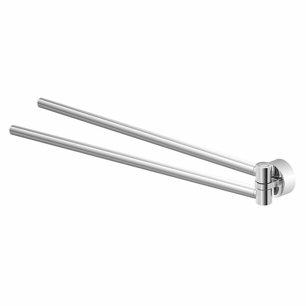 porta asciugamani a snodo in acciaio cromato con doppia modalità di fissaggio - doomostore