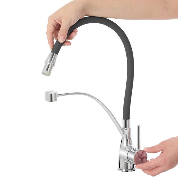 miscelatore monocomando lavello canna in silicone, due funzioni - doomostore