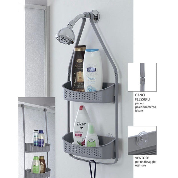 mensola doccia due ripiani porta oggetti in plastica in diverse colorazioni - doomostore