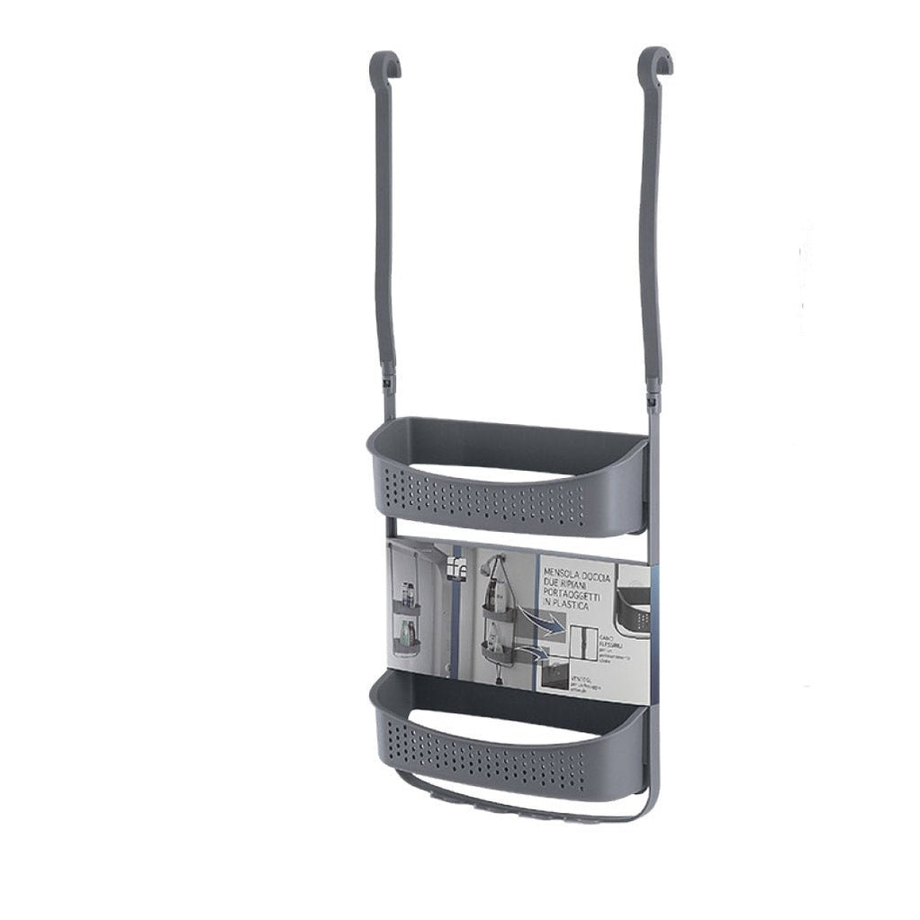 Angoliera Porta Oggetti In Ottone A 2 Ripiani Finitura Cromo