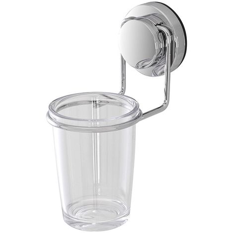 porta spazzolino in acciaio cromato e abs a ventosa - doomostore